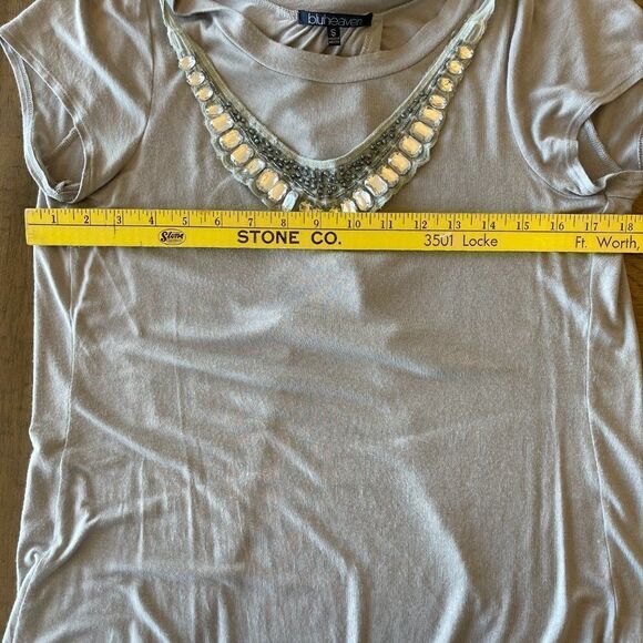 Bluheaven by UMGEE Gray/Blue Embellished Open Back Knit Top - Small - Picture 9 of 10
